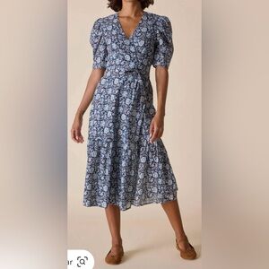 St Roche Paris NWT Pearl Wrap Dress Sz 8, Blue